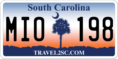 SC license plate MIO198
