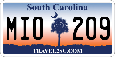 SC license plate MIO209