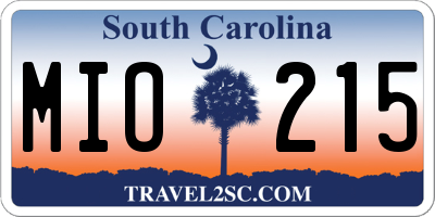 SC license plate MIO215