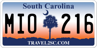SC license plate MIO216