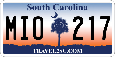 SC license plate MIO217