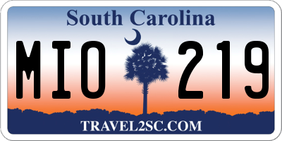 SC license plate MIO219