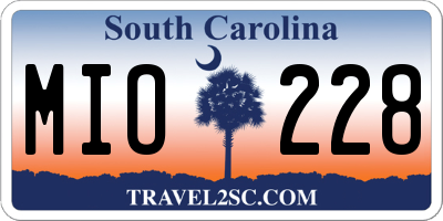 SC license plate MIO228
