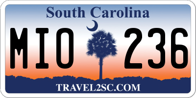 SC license plate MIO236