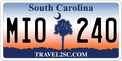 SC license plate MIO240