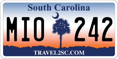SC license plate MIO242
