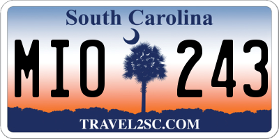 SC license plate MIO243