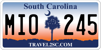 SC license plate MIO245