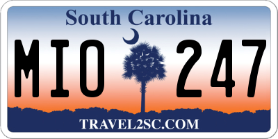 SC license plate MIO247