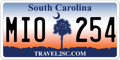 SC license plate MIO254