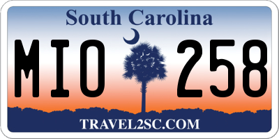 SC license plate MIO258