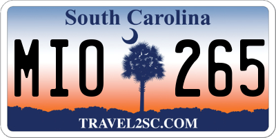 SC license plate MIO265