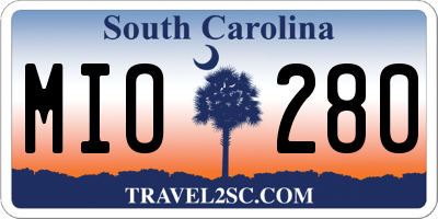 SC license plate MIO280