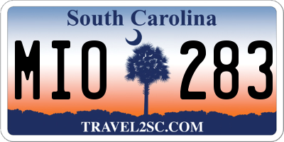 SC license plate MIO283