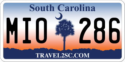 SC license plate MIO286