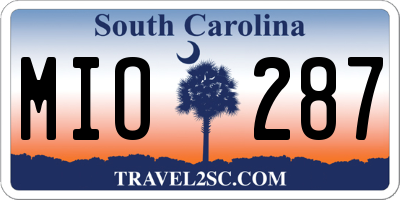 SC license plate MIO287