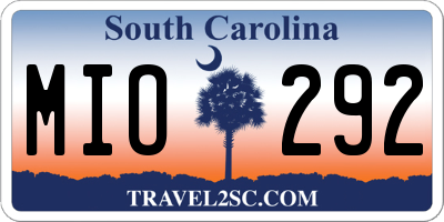 SC license plate MIO292