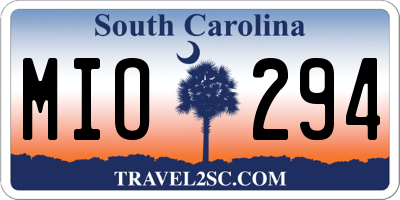 SC license plate MIO294