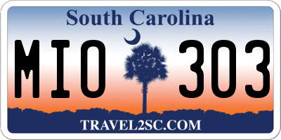 SC license plate MIO303