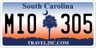 SC license plate MIO305