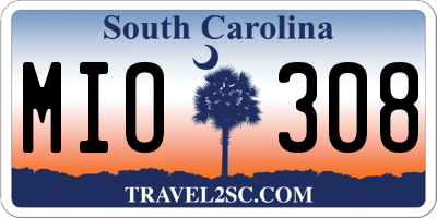SC license plate MIO308