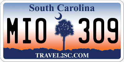SC license plate MIO309