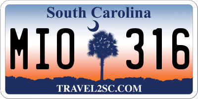 SC license plate MIO316