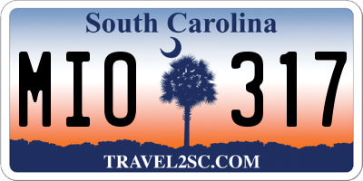 SC license plate MIO317