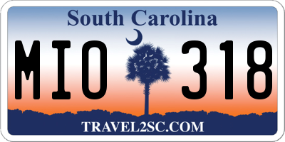 SC license plate MIO318