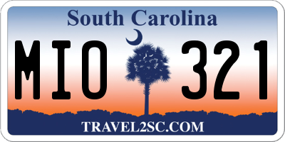 SC license plate MIO321