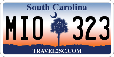 SC license plate MIO323