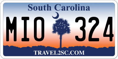 SC license plate MIO324