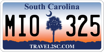 SC license plate MIO325