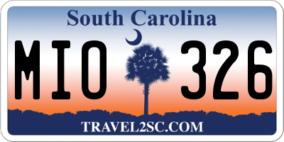 SC license plate MIO326
