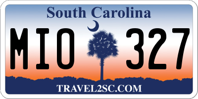 SC license plate MIO327