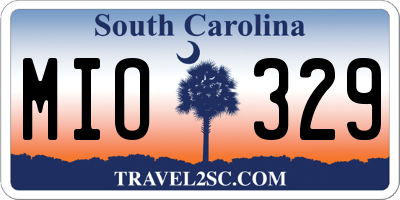 SC license plate MIO329