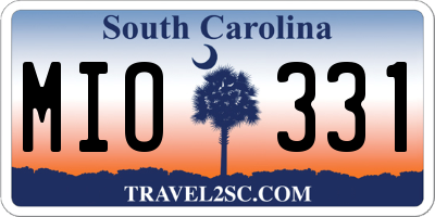 SC license plate MIO331