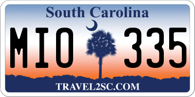 SC license plate MIO335