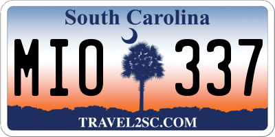 SC license plate MIO337