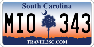 SC license plate MIO343