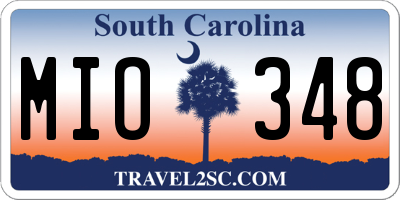 SC license plate MIO348