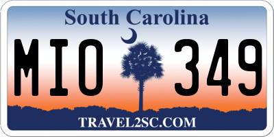 SC license plate MIO349