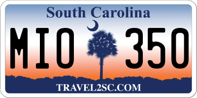 SC license plate MIO350