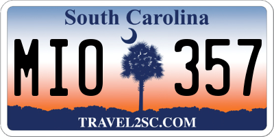 SC license plate MIO357