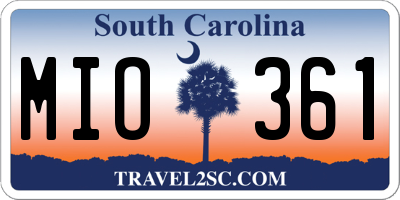 SC license plate MIO361