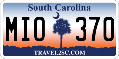SC license plate MIO370