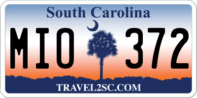 SC license plate MIO372