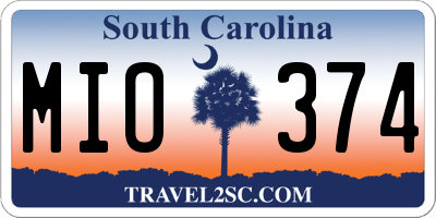 SC license plate MIO374