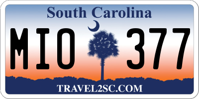 SC license plate MIO377