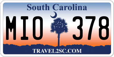 SC license plate MIO378